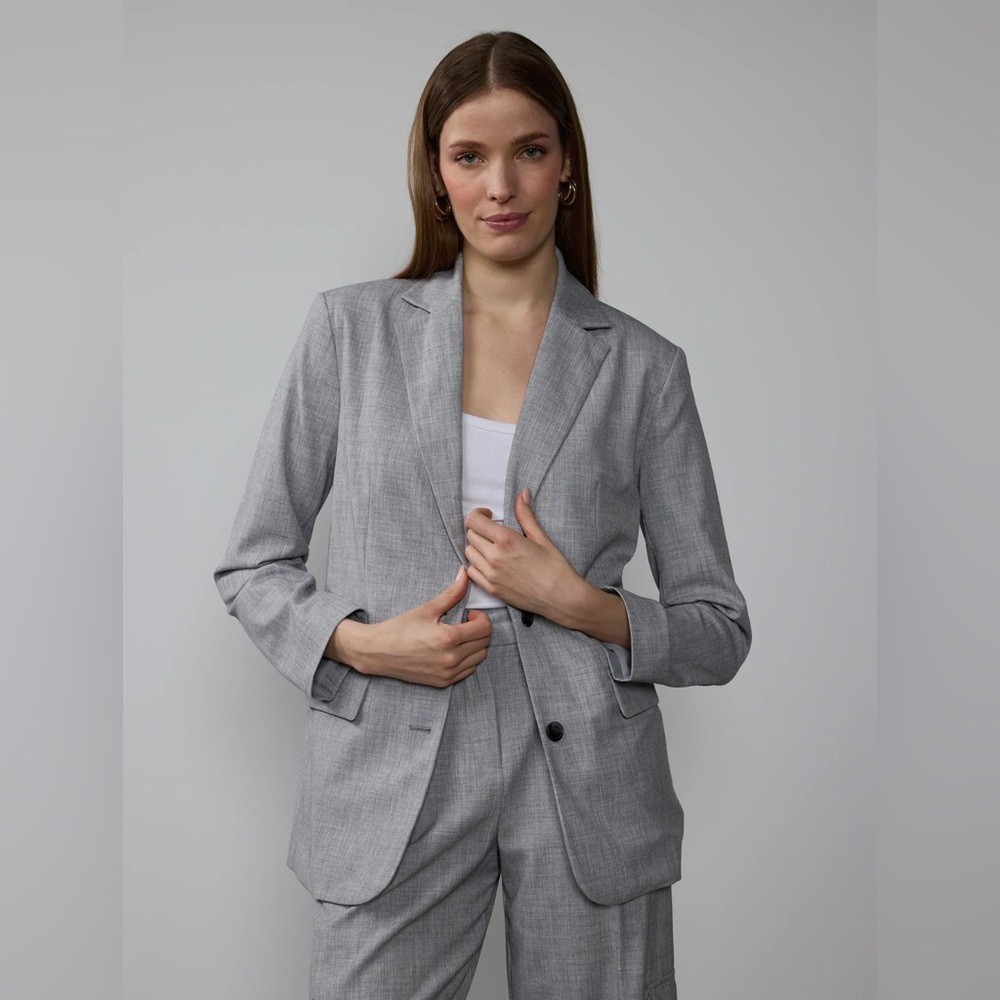 🛍️NWT New York & Company XXL Gray Boyfriend Stretch Blazer